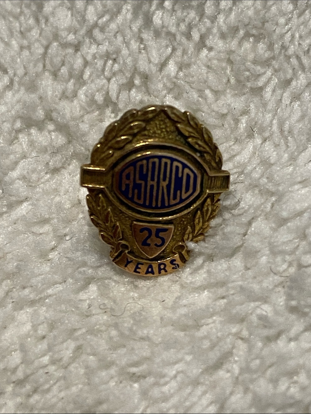 Vintage 10k gold Service pin employee award 25 Years ASARCO